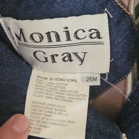 Monica Grey long jean jacket 26w - Picture 3 of 7
